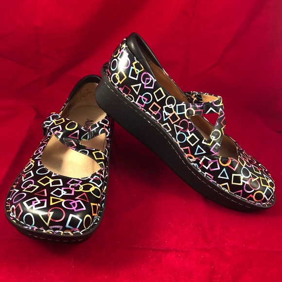 Alegria Shoes - Algeria Mary Jane Platform Colorful Geometric Shape Shoes